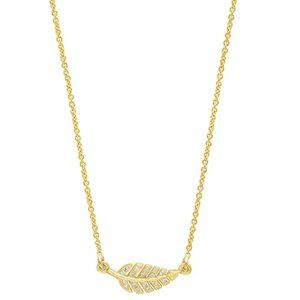 Jennifer Meyer MINI DIAMOND LEAF NECKLACE